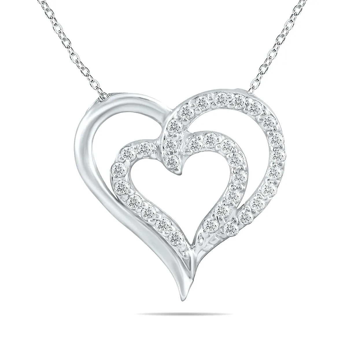 1/4 Carat Tw Diamond Heart Pendant In 10K White Gold