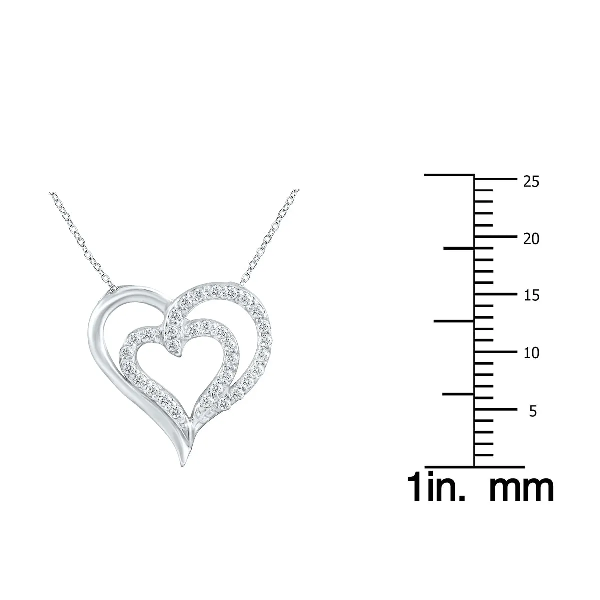 1/4 Carat Tw Diamond Heart Pendant In 10K White Gold