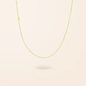 14K Gold One Asymmetrical Mini Initial Necklace