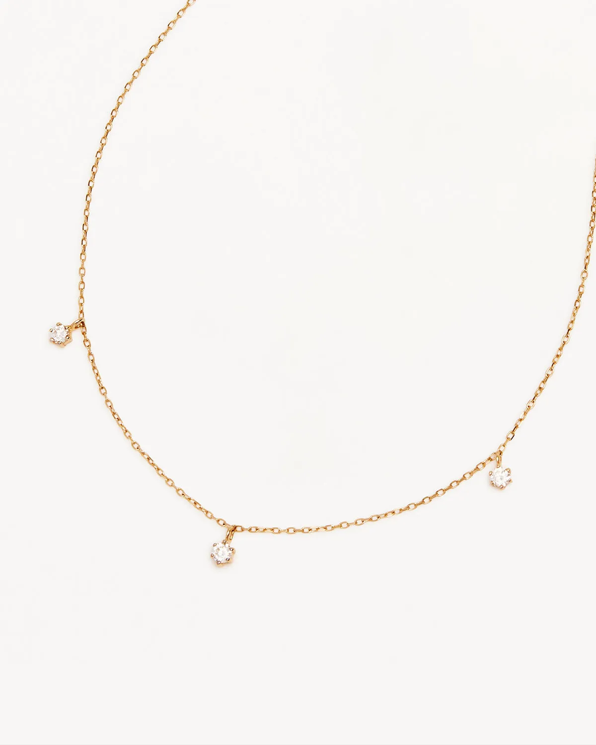 14k Solid Gold Droplets Diamond Necklace