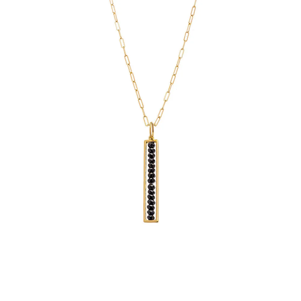 18 Karat Yellow Gold Leila Black Diamond Pendant