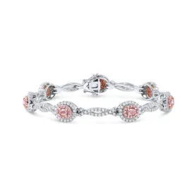 18k White Gold 3.46ctw Pink and White Diamond Bracelet