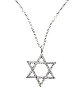 18k White Gold Diamond Star of David