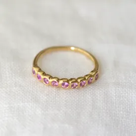 9 Stone Ring - Pink Sapphire