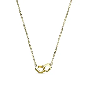 9ct Gold Interlocking Pentagon Necklace