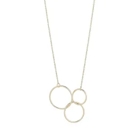 9kt Gold Three Circle Pendant Necklace