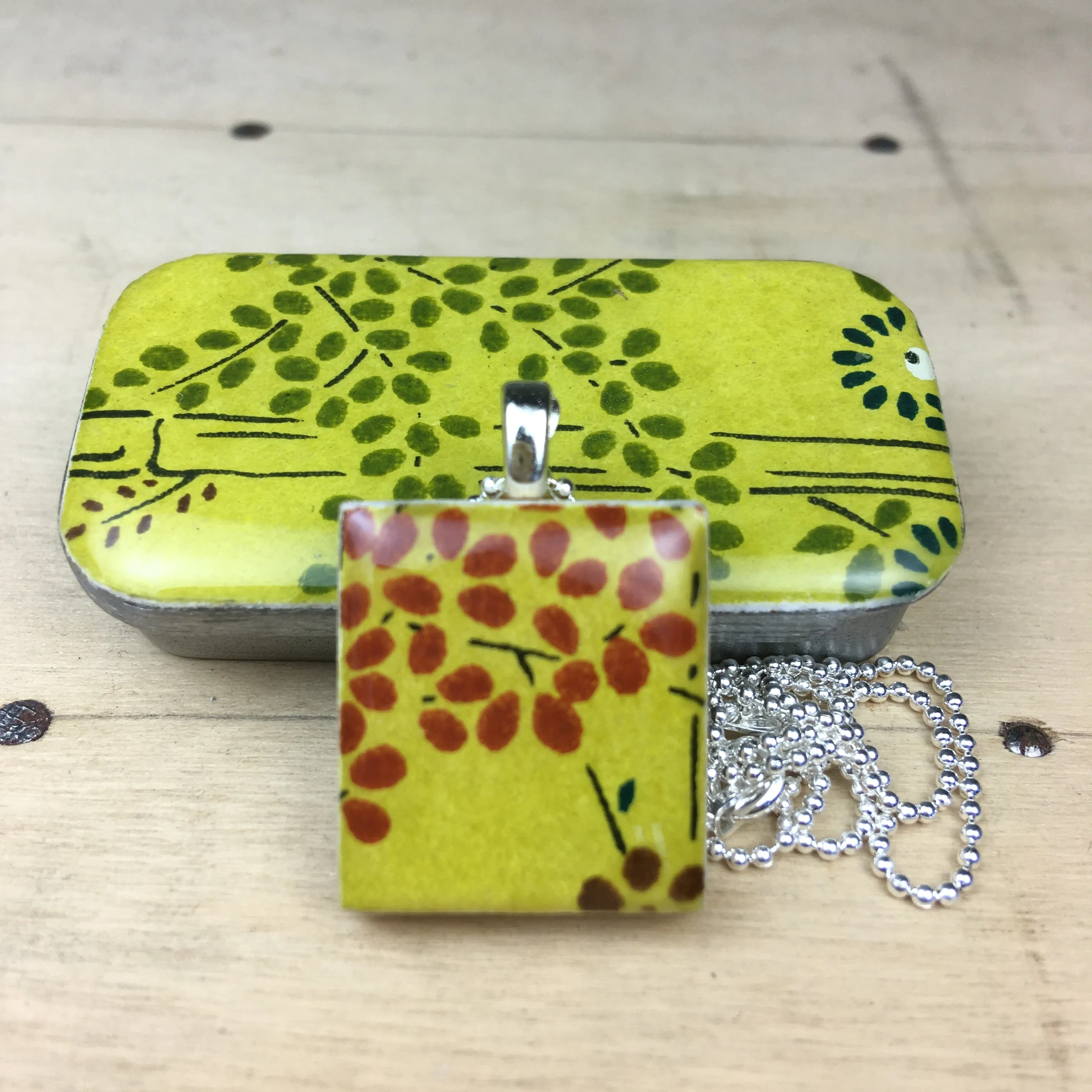 A Scrabble Tile Pendant and Teeny Tiny Tin Bamboo