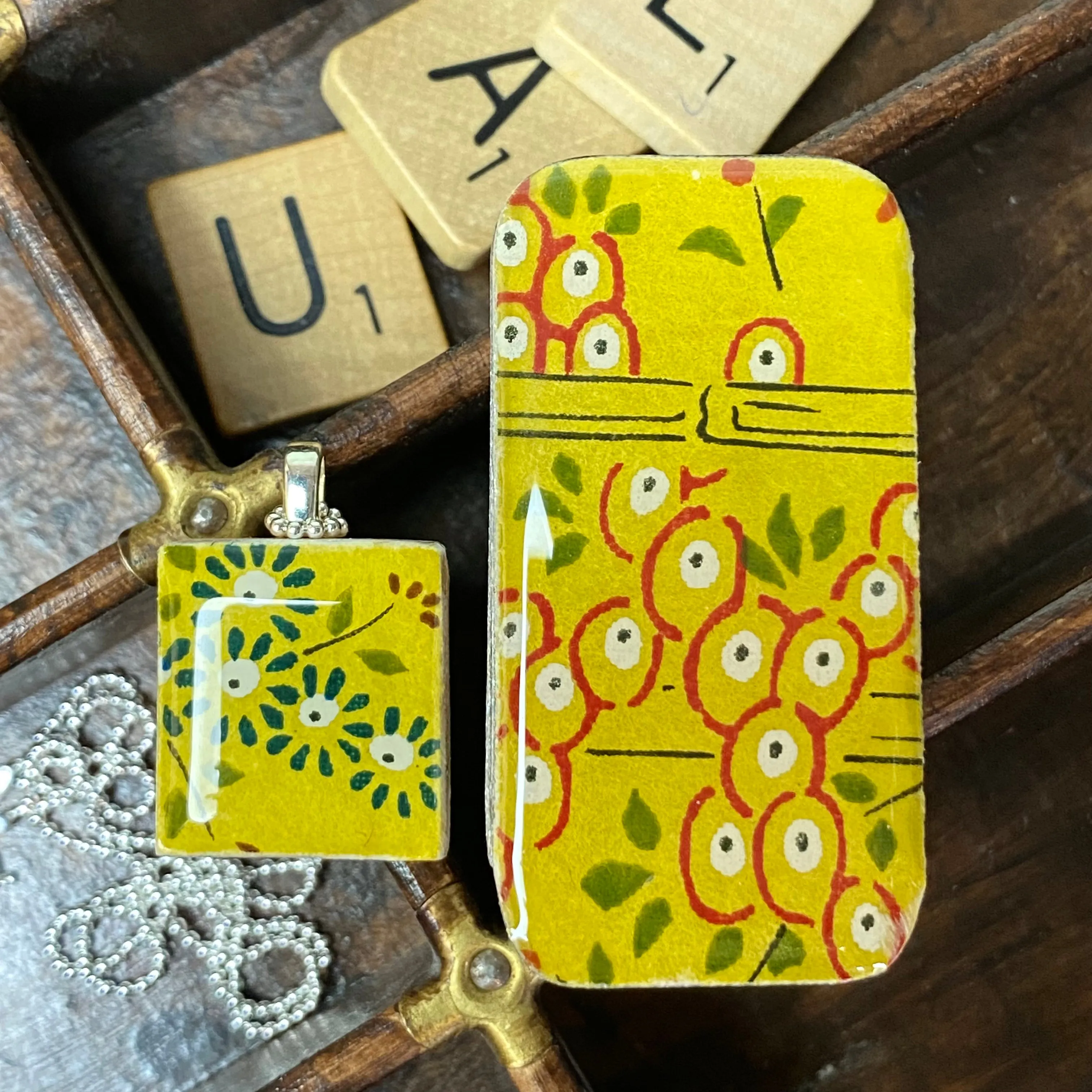 A Scrabble Tile Pendant and Teeny Tiny Tin Bamboo