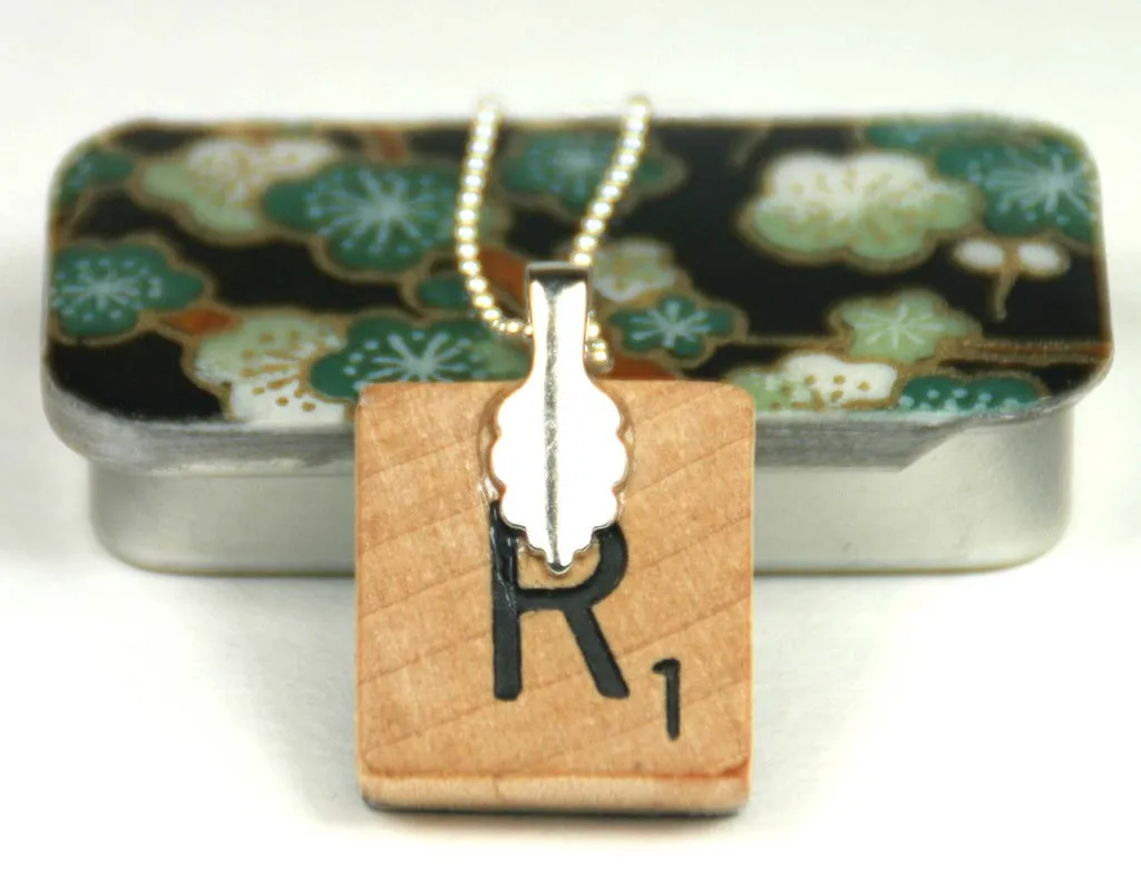 A Scrabble Tile Pendant and Teeny Tiny Tin Sakura Green