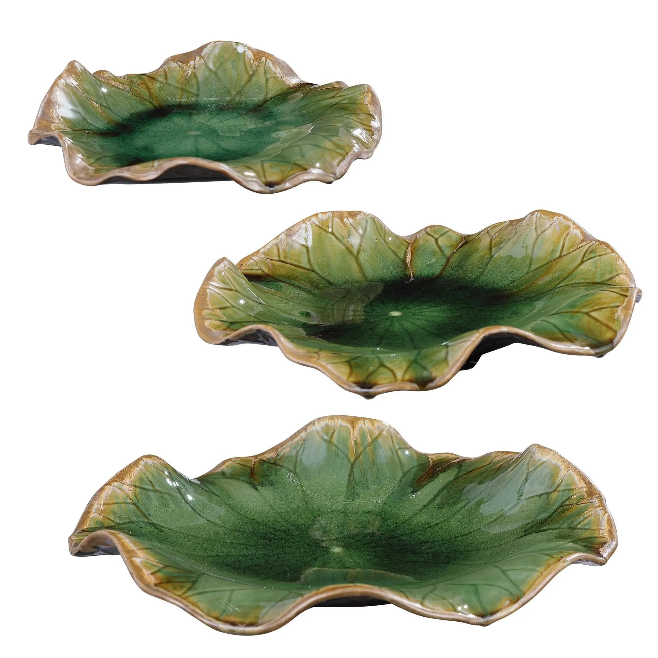 Abella Green Ceramic Wall Decor, S/3