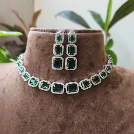 AD Green Stone Short Necklace