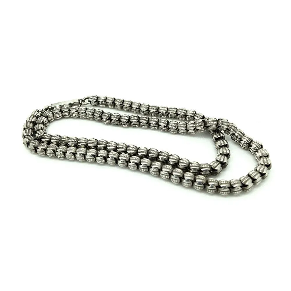 Antique Victorian Sterling Silver Chain Necklace