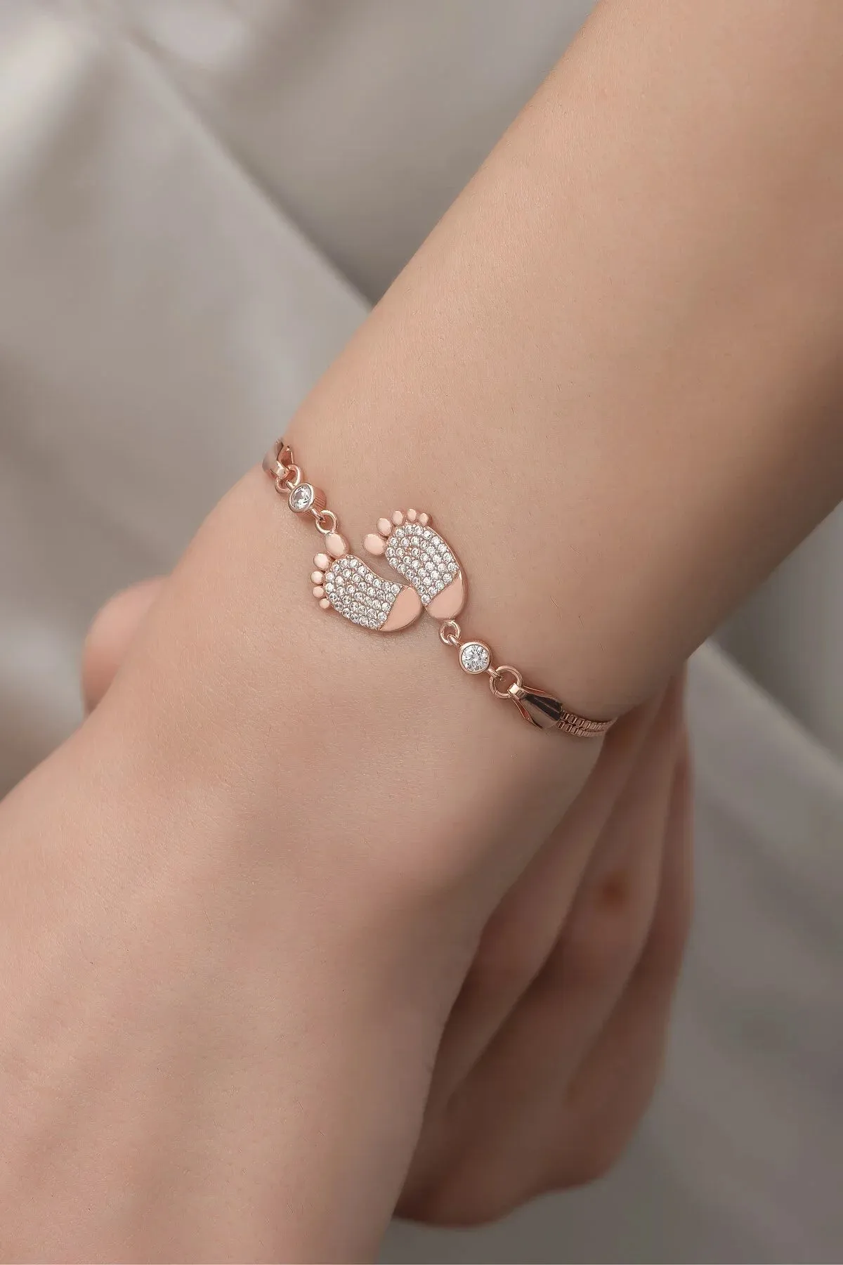 Baby Feet Zircon Stone Bracelet