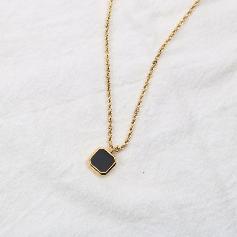 Black Enamel Necklace