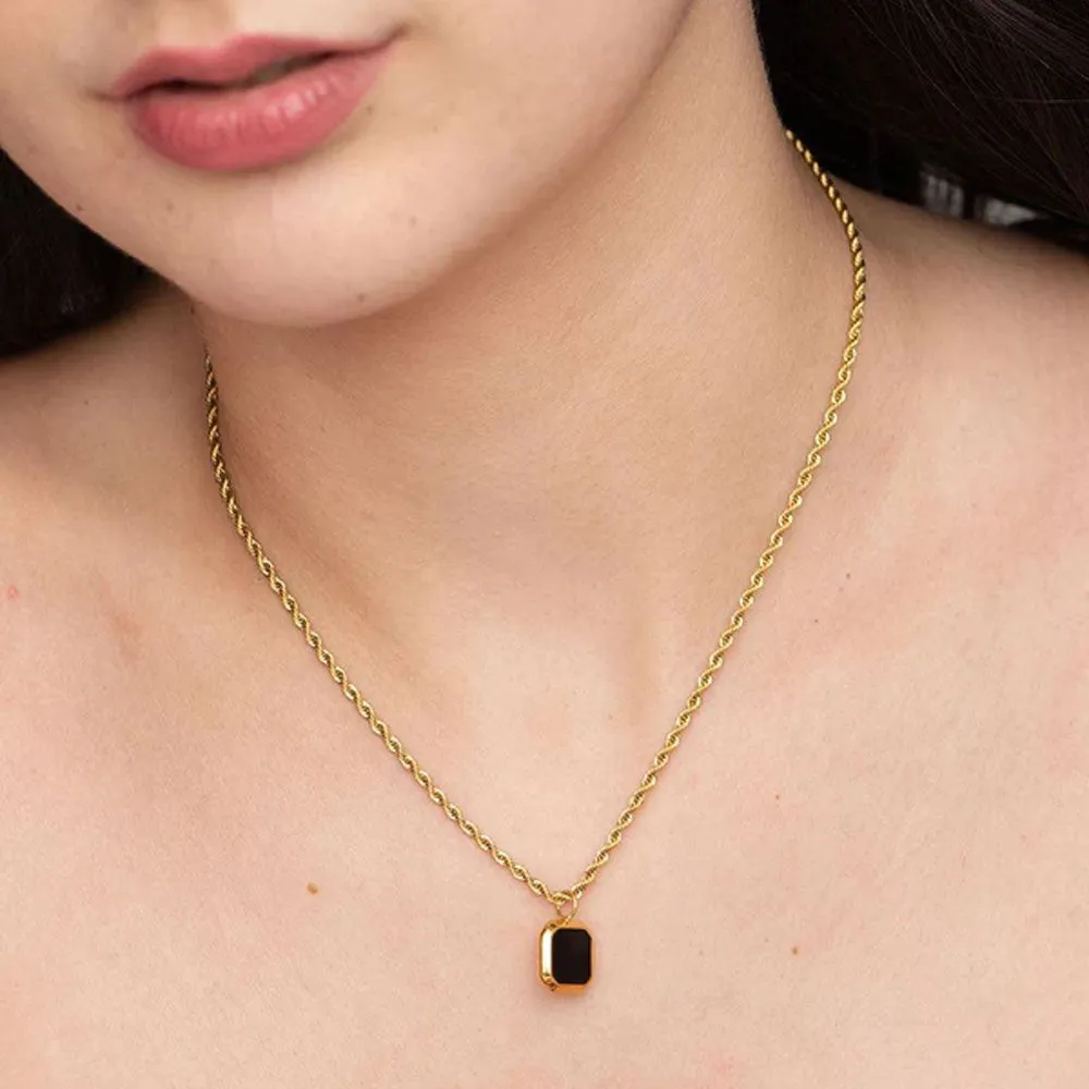 Black Enamel Necklace