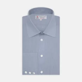 Blue Cashmere Blend Shirt with T&A Collar and 3-Button Cuffs