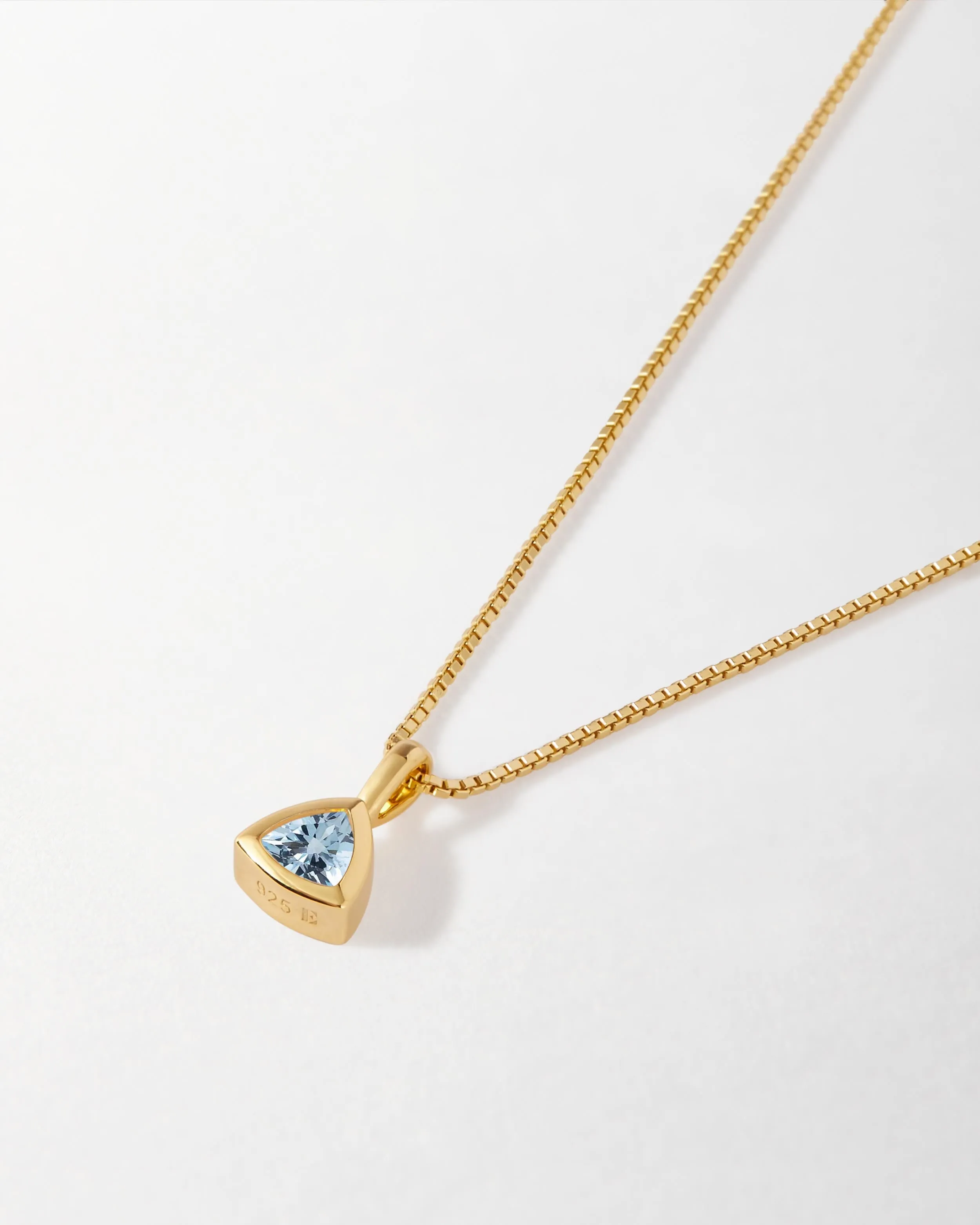 Blue Topaz December Birthstone Necklace - Gold