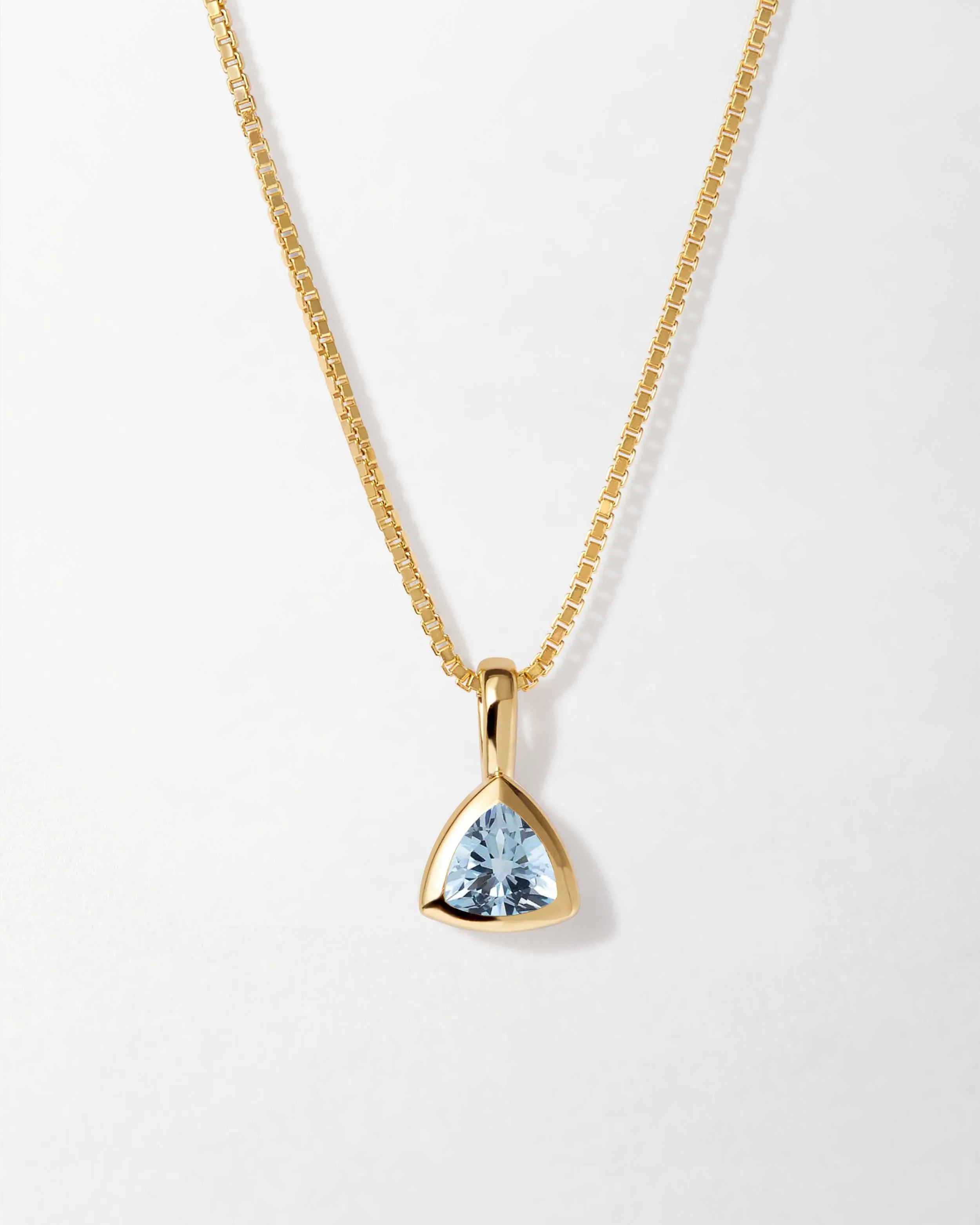 Blue Topaz December Birthstone Necklace - Gold