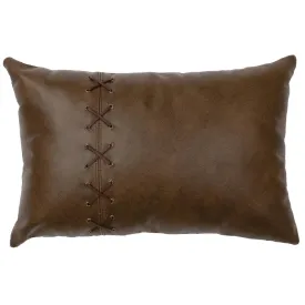 Caribou Cross Leather Accent Pillow