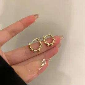 Charming Gold Beaded Hoops