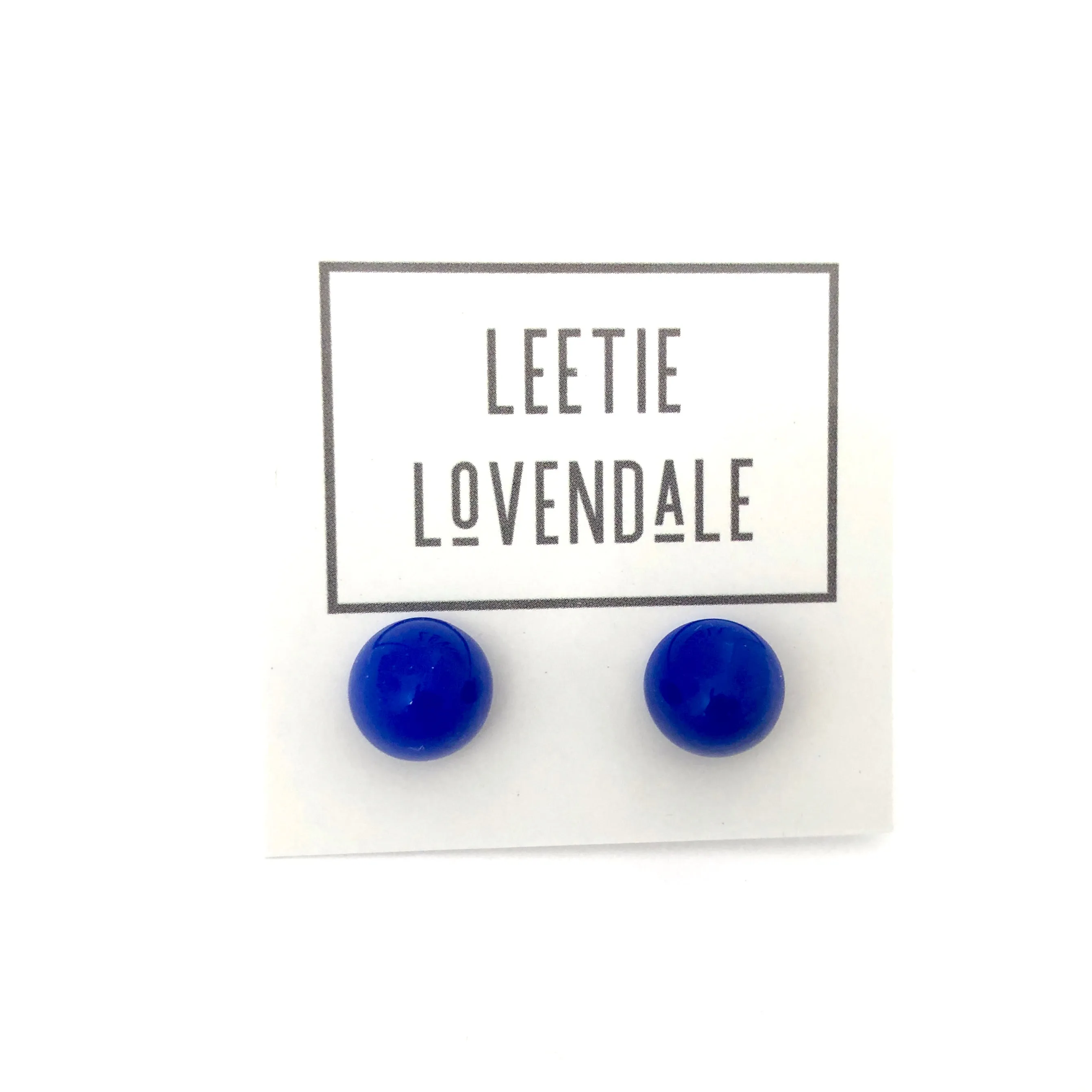 Cobalt Gumdrop Stud Earrings