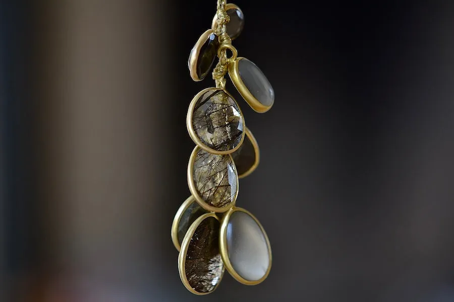 Colette Set Cluster with Pyrite, Hematite, Tourmalated Quartz and Gray Moonstone