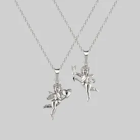 Cupid & Psyche Lovers Layering Necklace - Silver