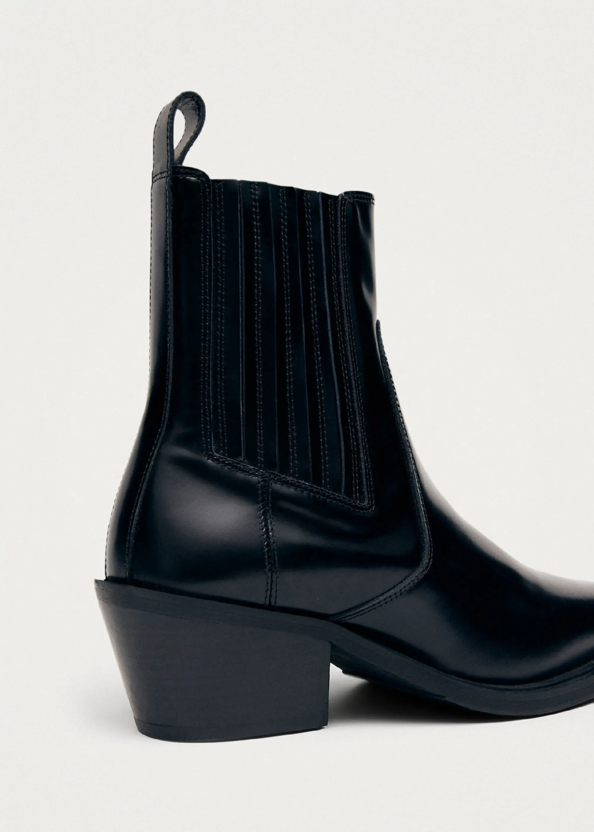 Denver Black Leather Ankle Boots