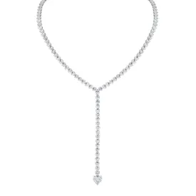 Diamond Heart Y Drop Necklace