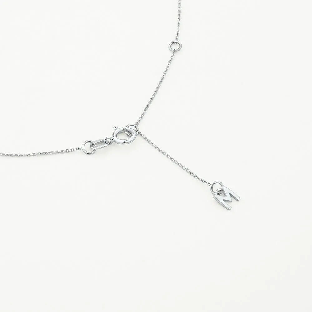 Diamond Letter F Necklace in Silver