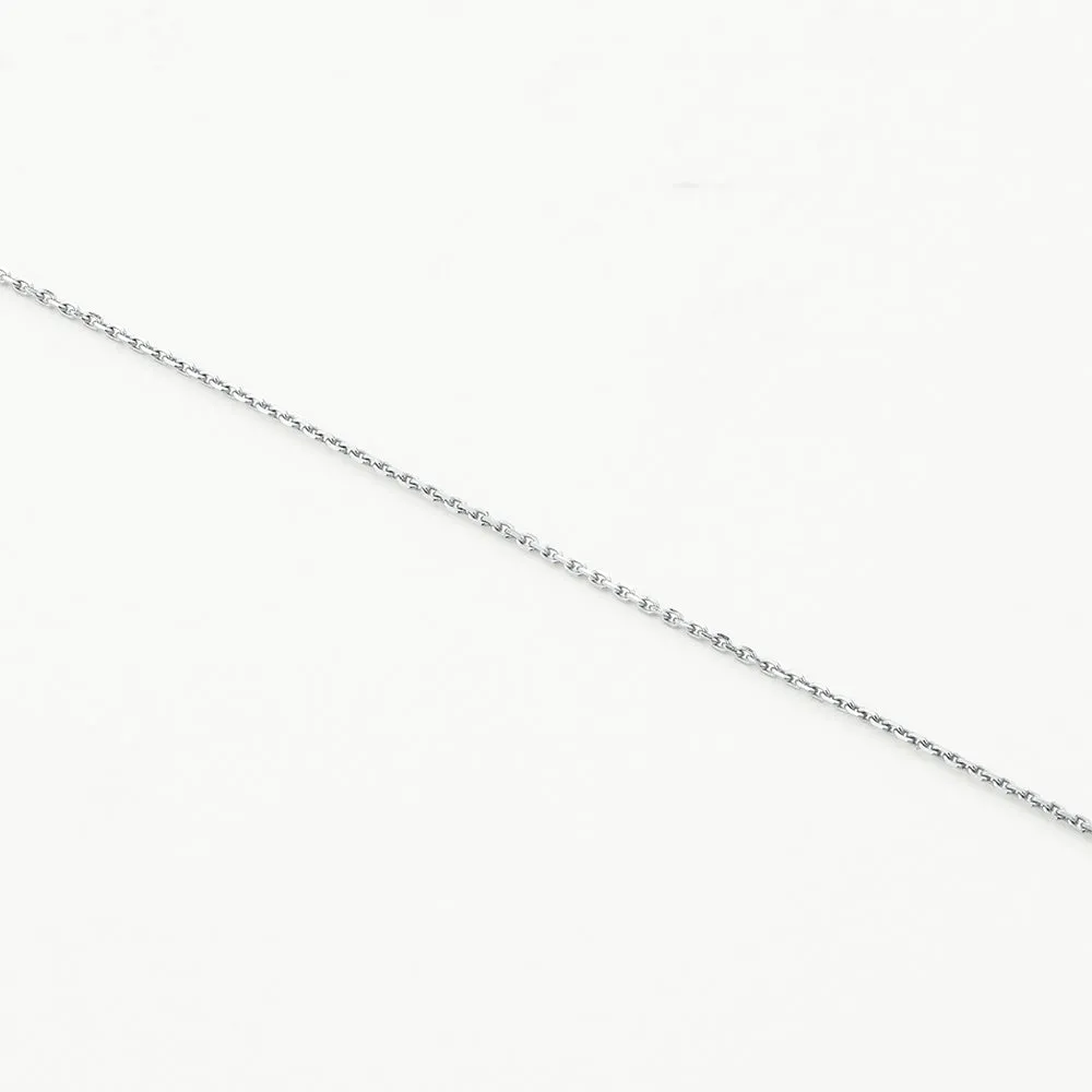 Diamond Letter F Necklace in Silver