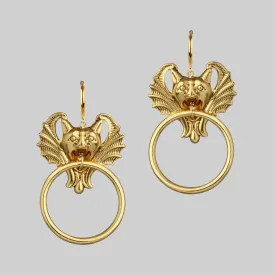 DRAKKAR. Gargoyle Knocker Hoop Earrings - Gold