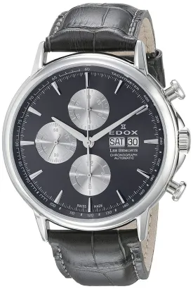 Edox Les Bemonts Mens Stainless Steel Automatic Chronograph Watch with Steel Bezel - Model 01120 3 GIN