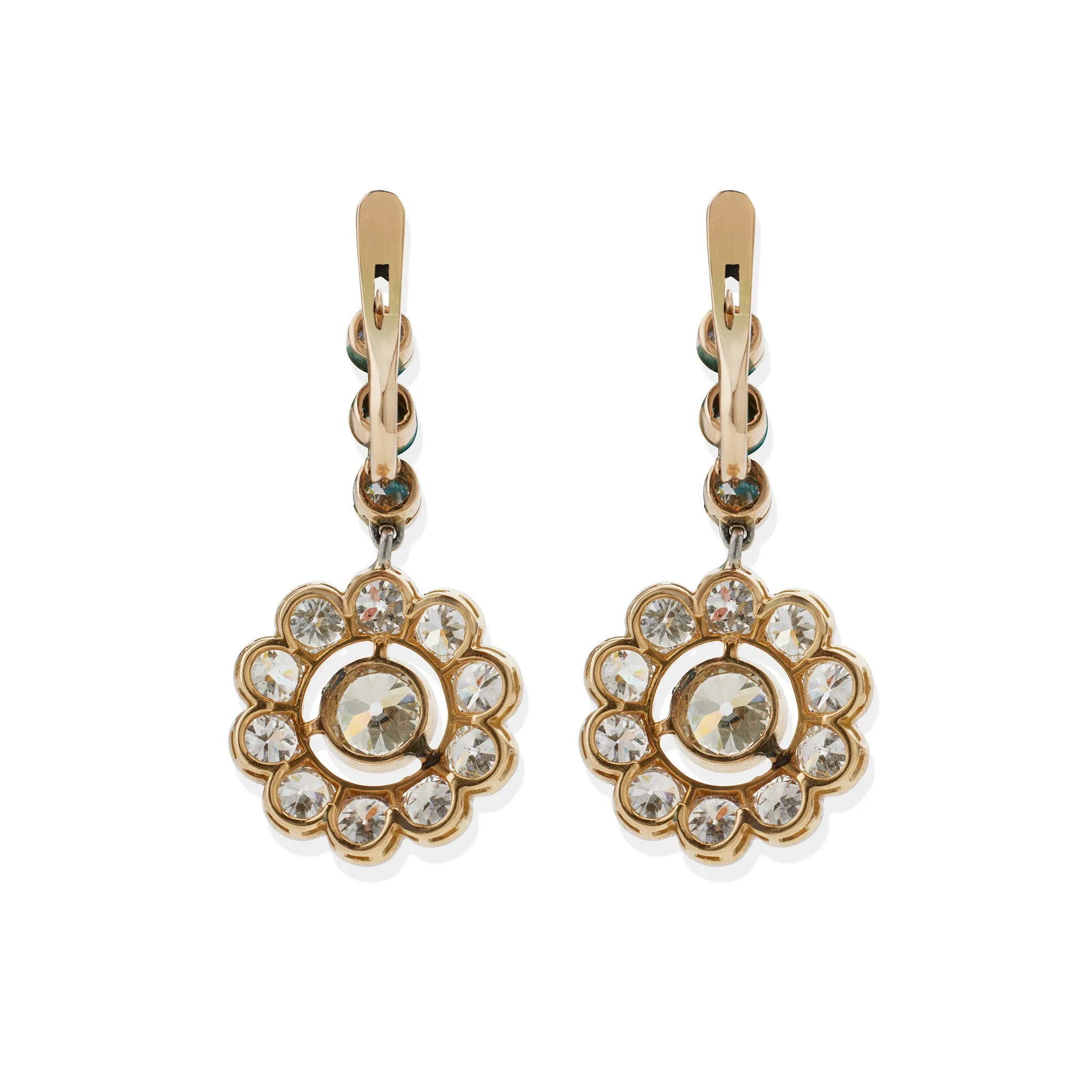 Edwardian Diamond Pendant Earrings