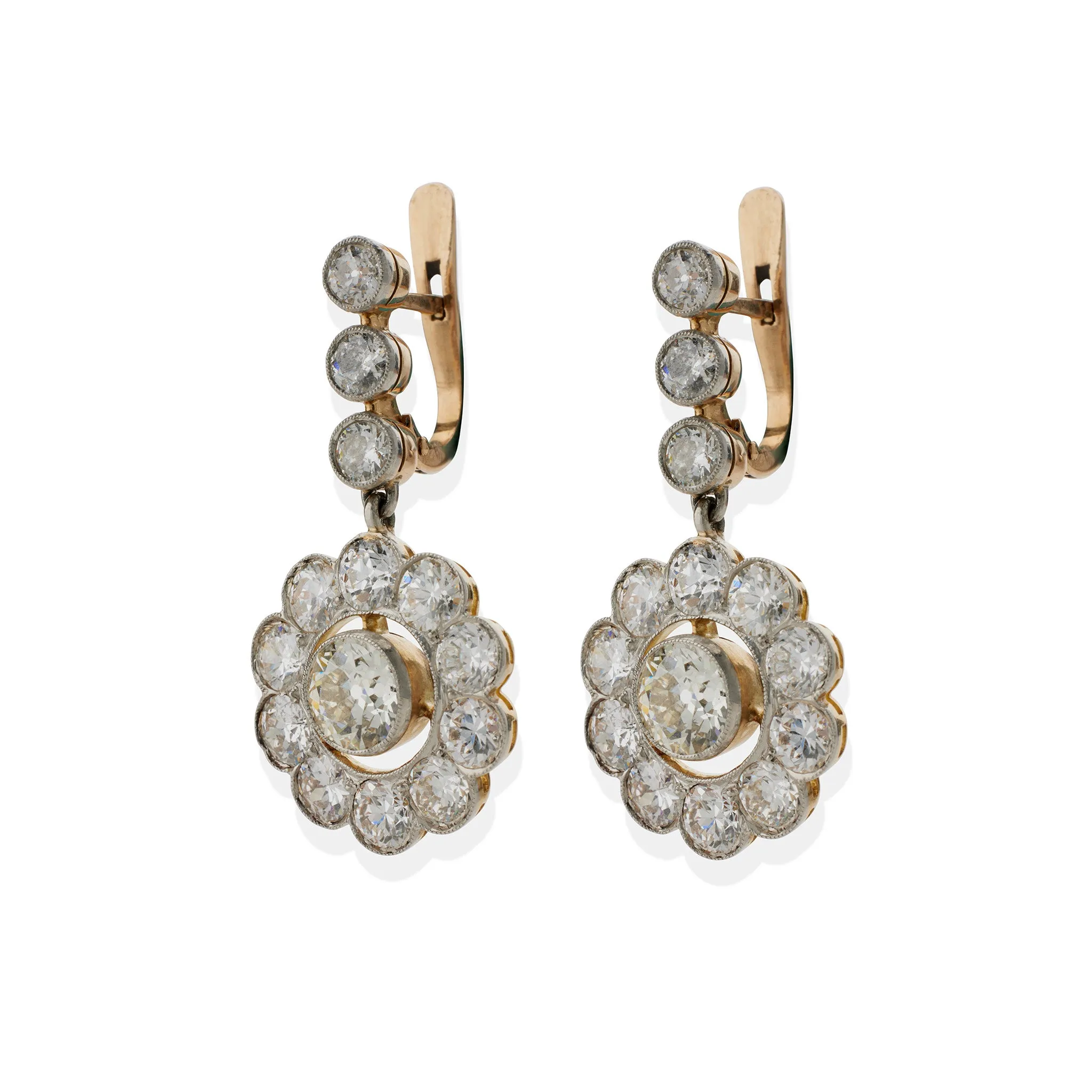 Edwardian Diamond Pendant Earrings