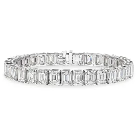 Emerald Cut Diamond Tennis Bracelet, 35 CT