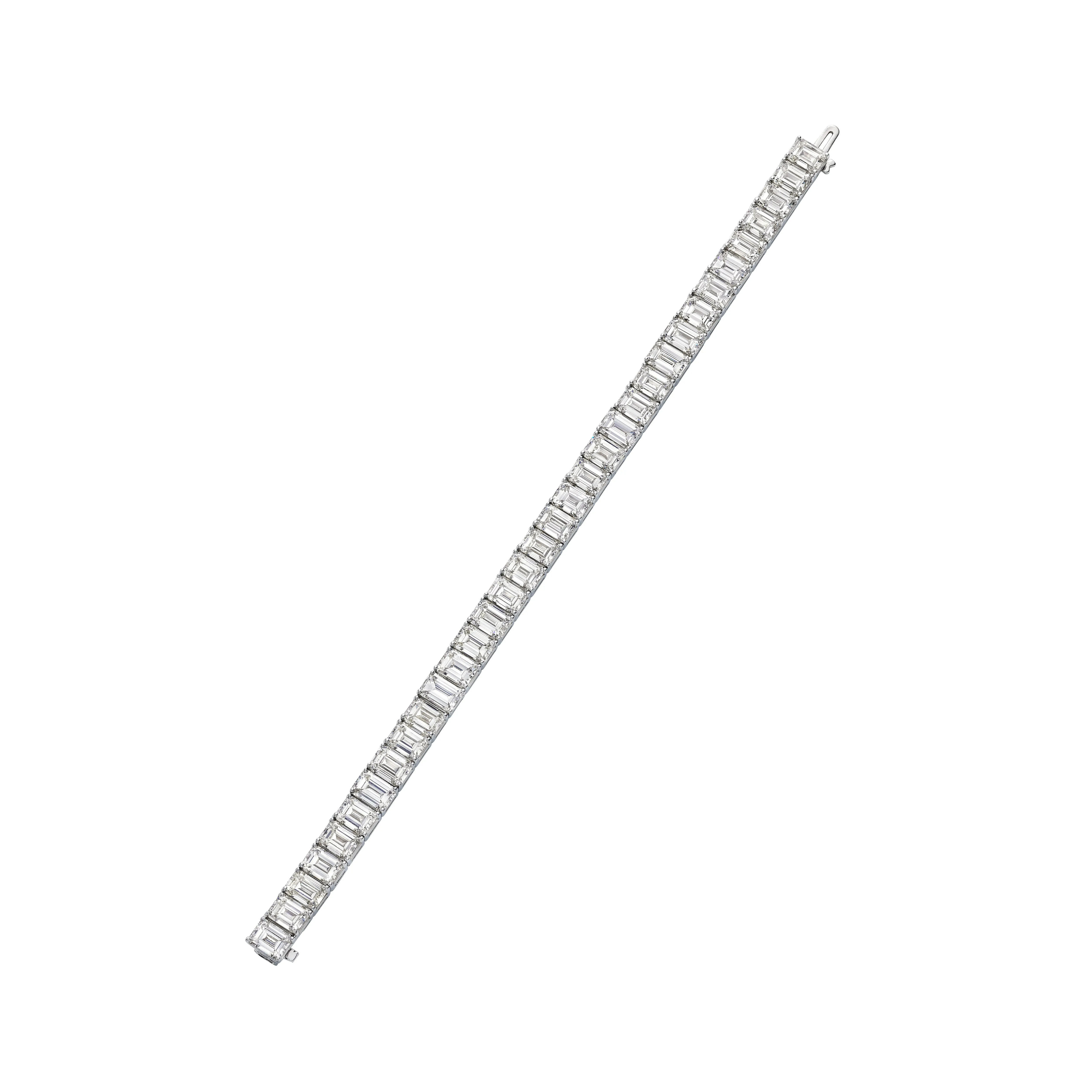 Emerald Cut Diamond Tennis Bracelet, 35 CT