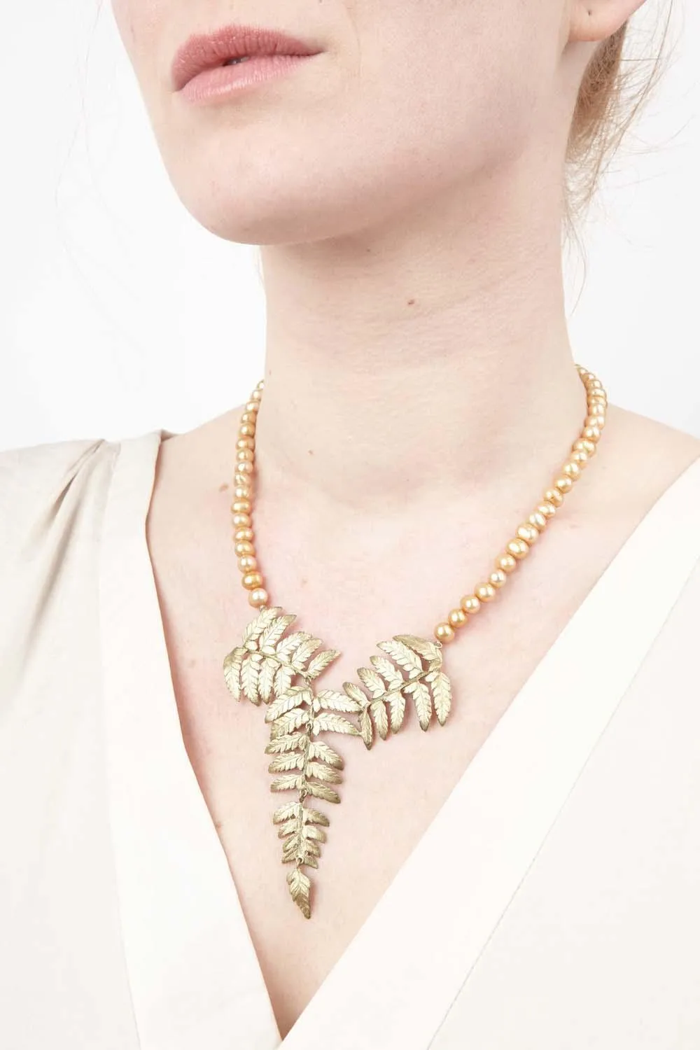 Fern Necklace - Pearl