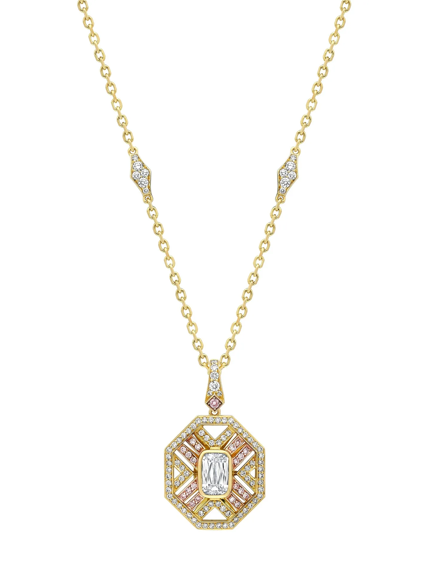 Fifth Avenue Ashoka Diamond Yellow Gold Pendant