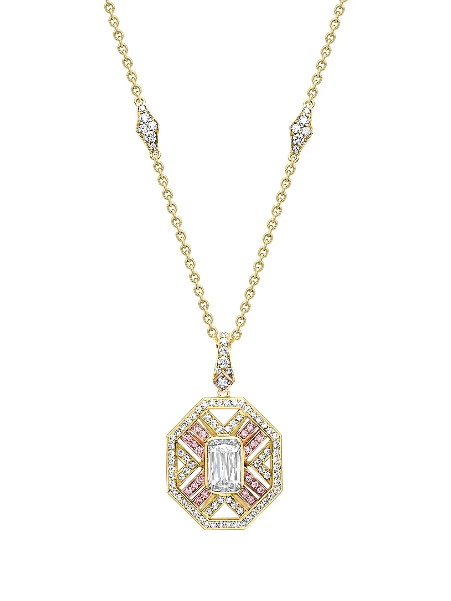 Fifth Avenue Ashoka Diamond Yellow Gold Pendant