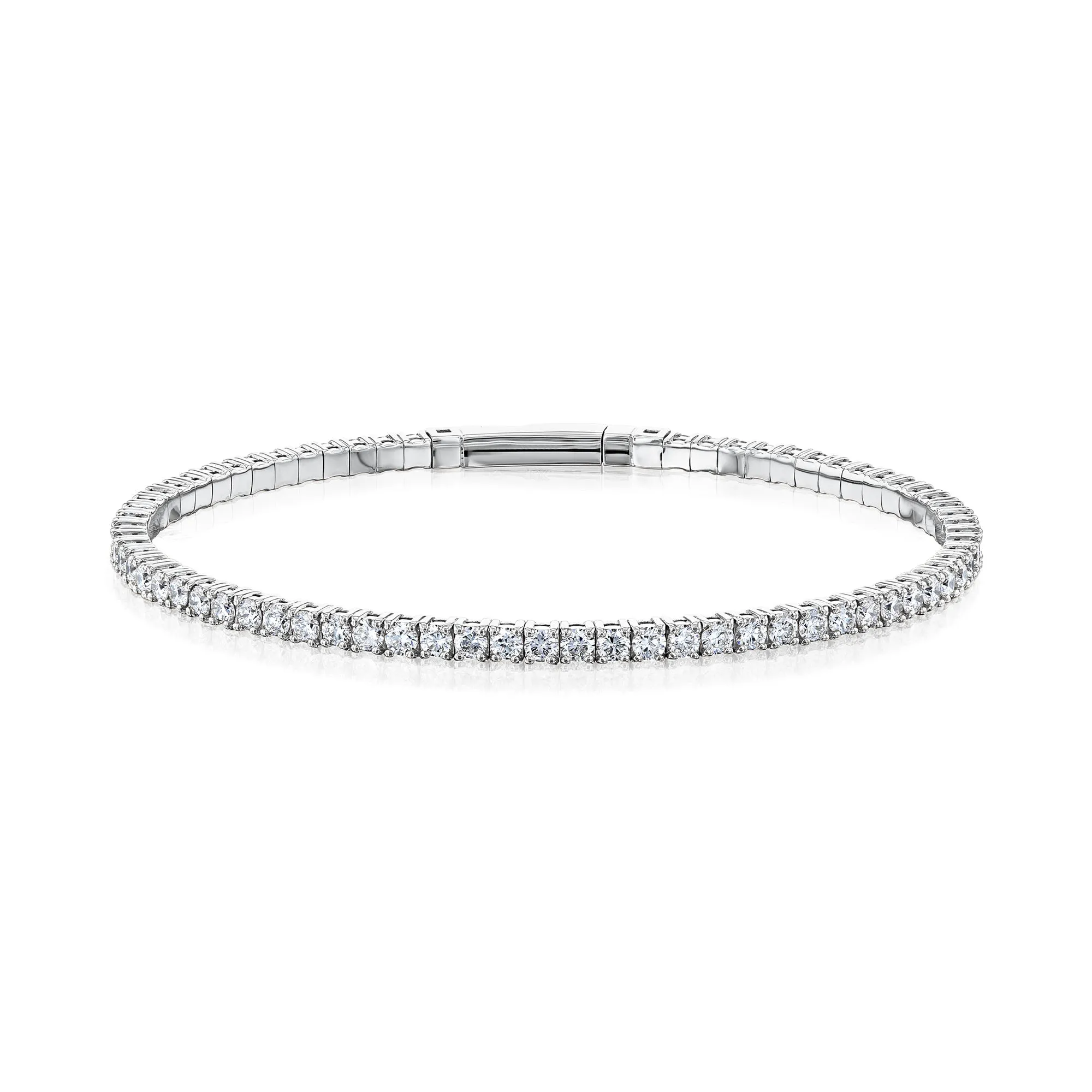 Flexible Diamond Eternity Bangle - White Gold