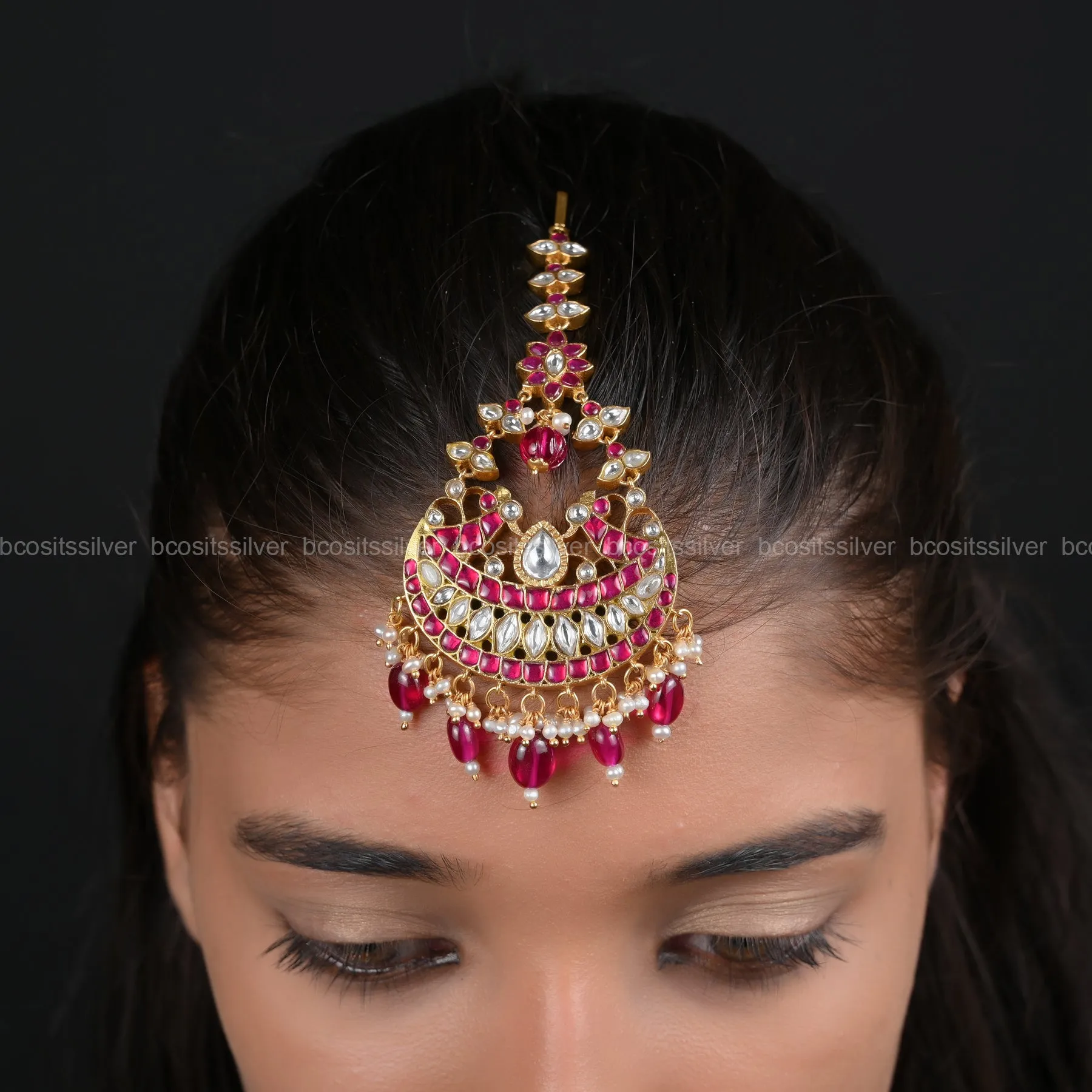 Gold Plated Chandbali Tikka - 6334