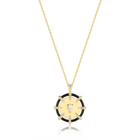 Gold Sparkle Point Medallion Necklace