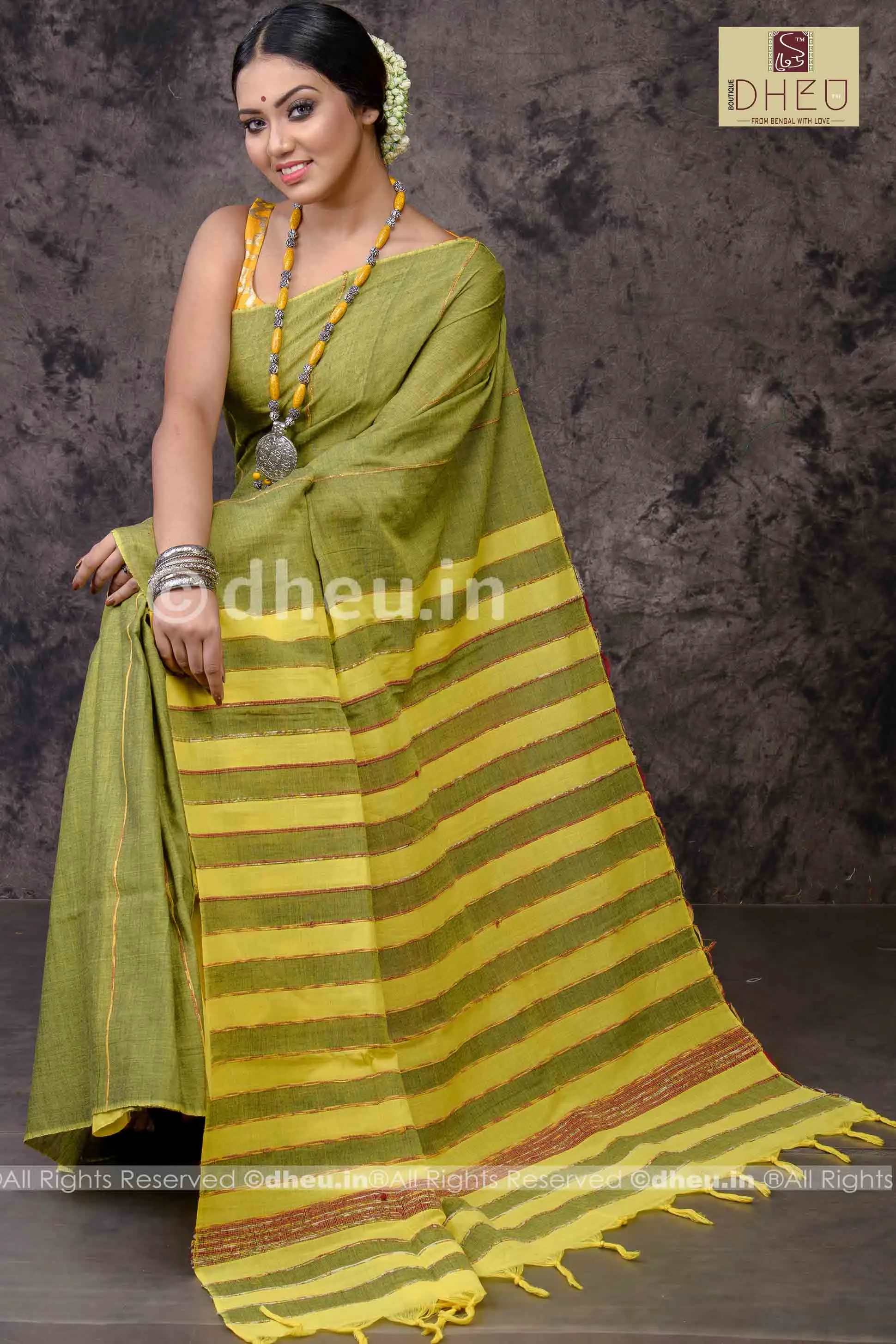 Hara Vara-Handloom Pure Cotton Saree-Kurta Couple Set