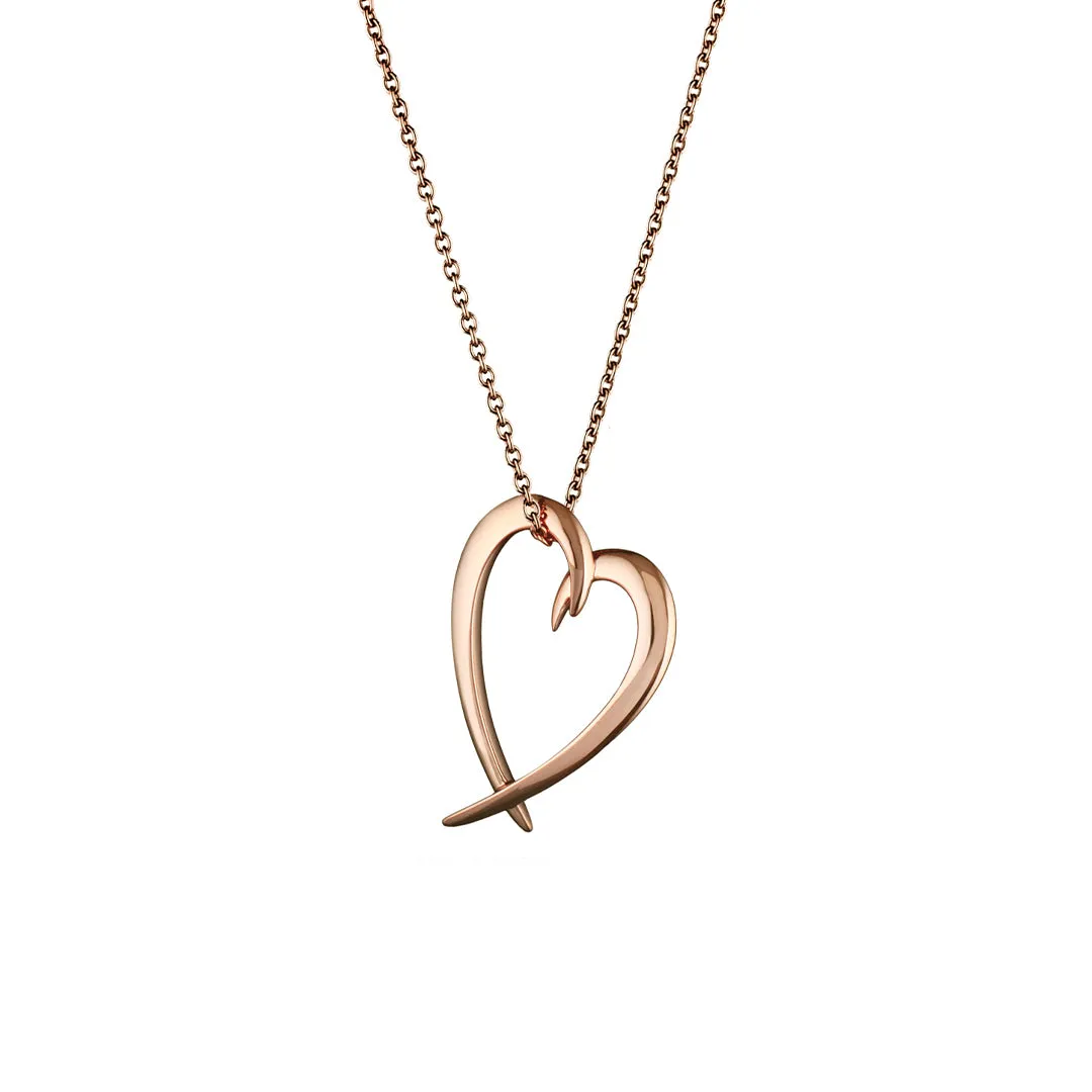 Hook Heart Pendant - Rose Gold Vermeil