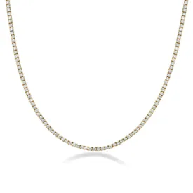 Lab Grown Diamond Tennis Necklace (7.50 ct.) 2.3 mm 4-Prongs Setting in 14K Gold