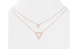 Layered Triangle Necklace-Rose Gold