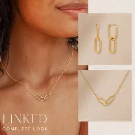 Linked Necklace & Earrings Set