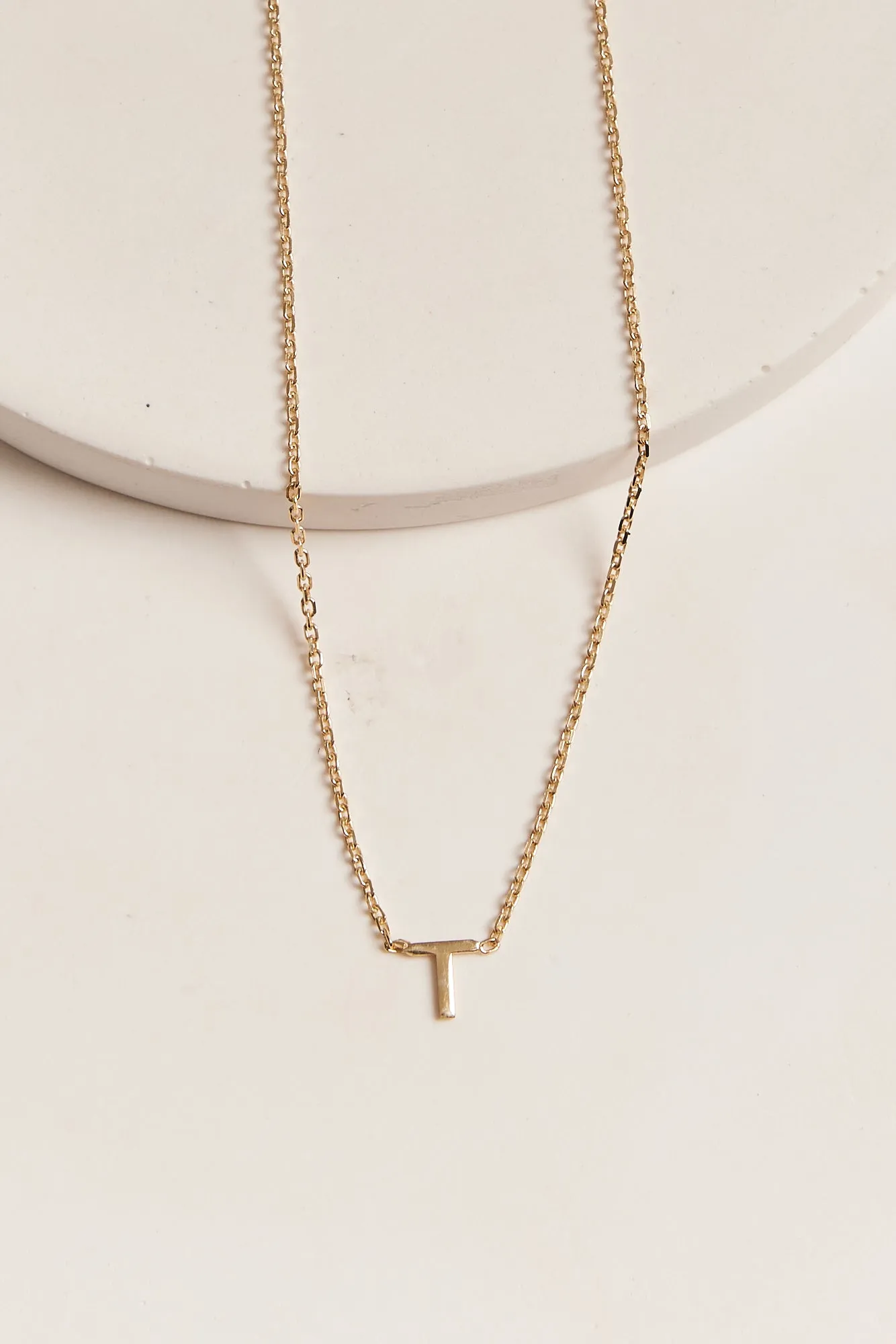 Little Letter Necklace Gold