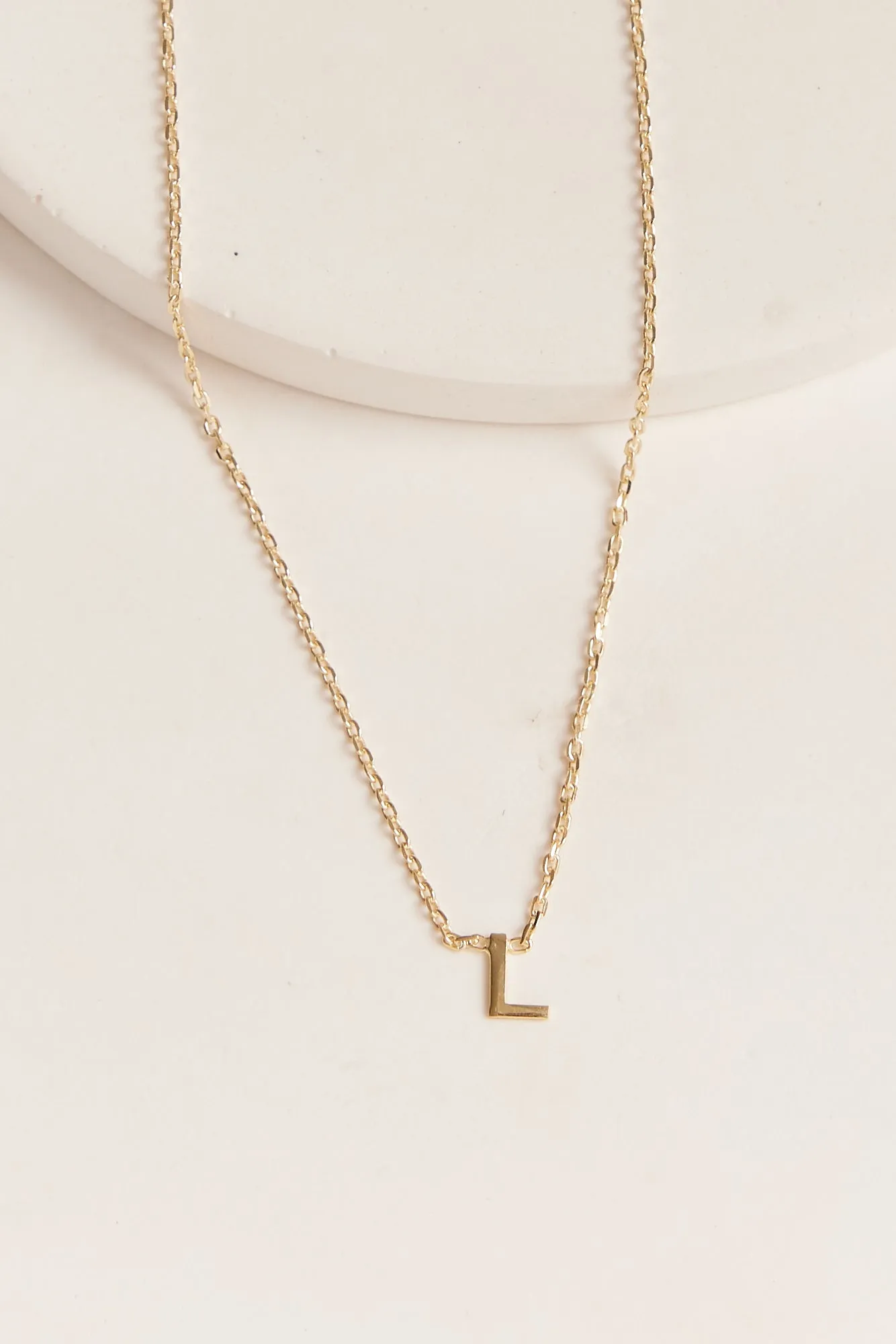 Little Letter Necklace Gold